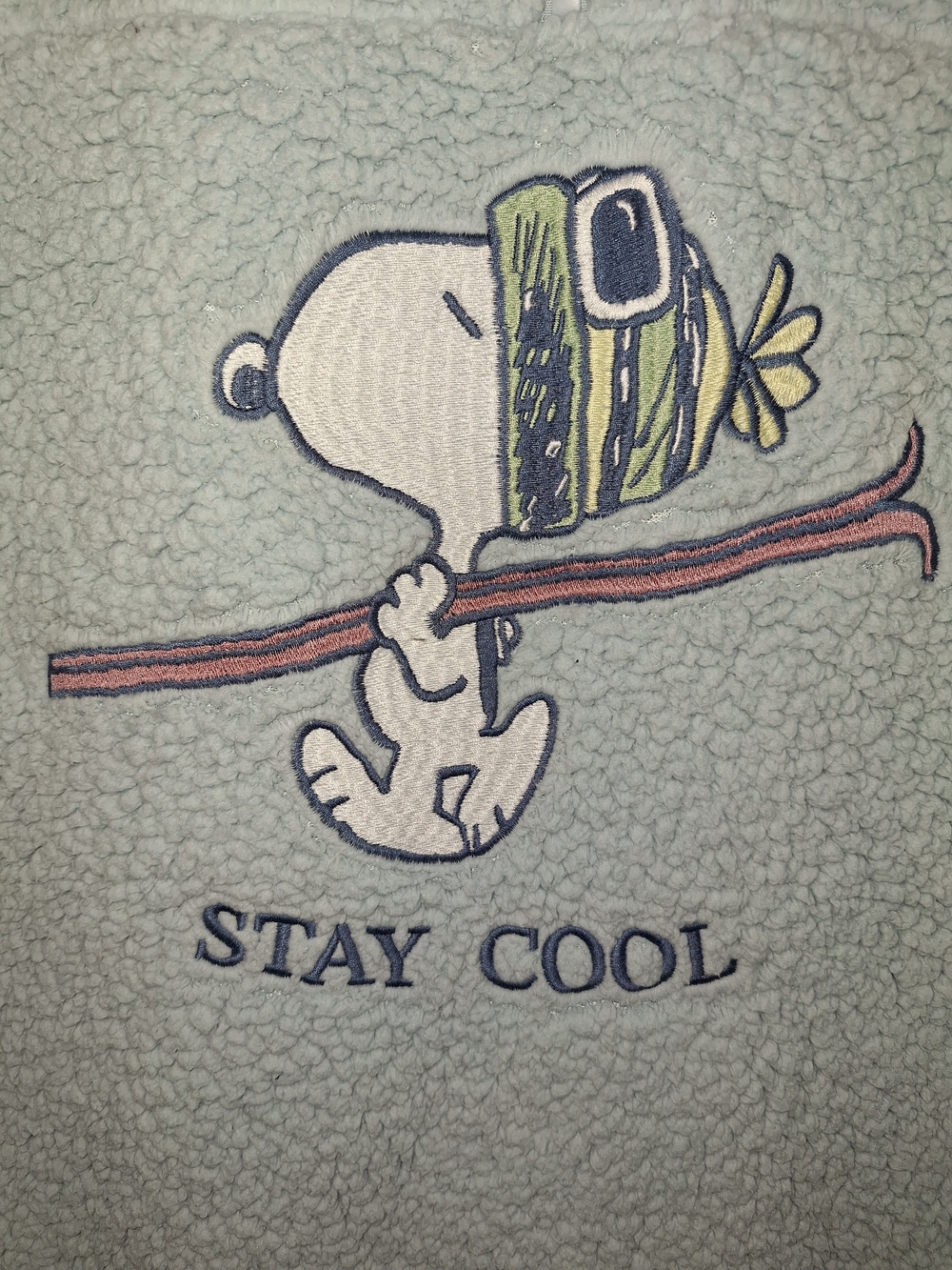 Snoopy Light Blue Sherpa Pullover - Stay Cool L - Picture 4 of 6